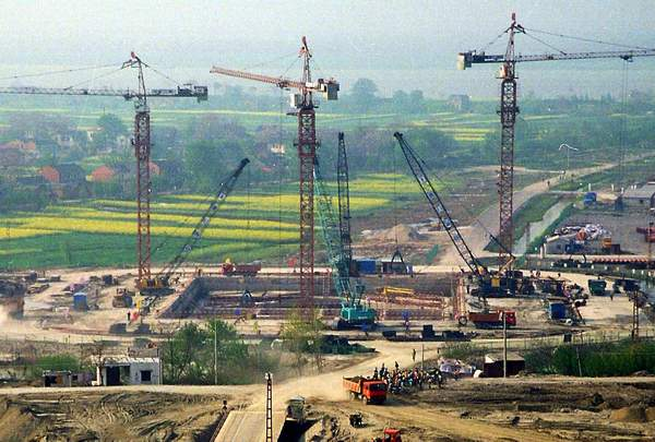200204南汊悬索桥北锚施工全貌 润扬大桥-2002(图8)